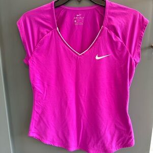 Nike Women's magenta Dri-FIT Tennis Top-size Small